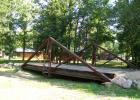 King Post Bridge in Greenwood Township was moved last fall to the grounds where the  Lake Itasca Region Pioneer Farmers 42nd annual show has been set for August 18, 19 and 20. 