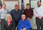 Pictured are: (front l-r): City Clerk, Melissa Finseth, Councilmember, Anne Lian; (back l-r): New Councilmember, Nathan Frisk, Mayor, Toby Strom, Councilmember, Steve Urness, and new Councilmember, Kevin Subbert.
