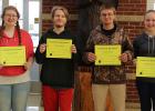 April High School Students of the Month: Pictured in front (left to right): Jazmyn Smith, Xavier Goodwin, Alec Dyrdahl, Ella Engen. Not Pictured: Gabe LaVine and Lindsey Gray.

