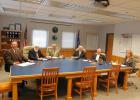 Clearwater County Commissioner Neal Illies assumed his new duties as Board Chairman, and Commissioner John Nelson as Vice Chairman. Left to right are Commissioners John Nelson, Daniel Stenseng, Neal Illies, Arlen Syverson, Dean Newland, and Board Coordinator Emily McDougal.