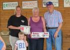 Pictured at the Century Farm recognition ceremony on Saturday at the Polk County Fair are: (l-r) Wendy Lacey and her son Brennan, Carole Eckstrom and Lloyd Schleicher.
