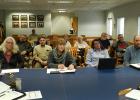 Personnel from DNR, Mary Straka, Karen Omphress, and Tim Williamson came to the meeting to investigate further possibilities for a trail route across Clearwater County in spite of the opposition from the Townships and the County. Susan  Sunderland, at left, is opposed to the B2B trail. 
