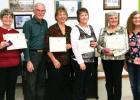 Minnesota State Horticultural Society’s 12th District Crystal Leaf Award Winners: Blackduck - Jackie Barclay (accepted for Valessa Hentges), Bemidji - Wally & Cathy Peck, Shevlin - Nancy Ames, Park Rapids - Margie Hoff, MSHS District President - Karrie Kapsner, (Not Pictured Cass Lake - Wanda Arenz).