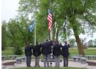 The Frank Lund American Legion Post 159 held a flag ceremony at the Oklee Area Memorial Park before the service held in the gymnasium at Red Lake County Central.  The flag raised was flown above the country's captiol in Washington, D.C.