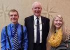 Matt Vettleson, Jim Weinzrel, and Hannah Kolstoe pictured at Triple “A” (Academics, Arts, and Athletics) awards ceremony.