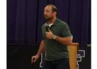 John Kriesel spoke about his experience in the Army National Guard during the Veterans Day Program in Red Lake Falls on November 11th. Photo by RLCC Stampede