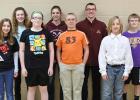  RLCC seventh and eighth graders who attended the Creativity Festival at Bemidji State University: (Front) Taya Morinville, Hannah Bassage, Jonathan Roue, and Jeremiah Rathsack. (Back) Karena Melby, Kia Bachand, Tristyn Ferguson, and Brody Moen.