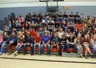 Grades 9-12 gathering in the gym as school resumes at RLCC.