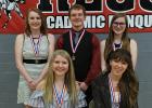 Seniors who received medals at the RLCC Academic Banquet were (front) Hannah Kolstoe, Sydney Melby, (back) Katie Olson, Matthew Vettleson, and Kara Longtin.