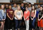 Judy Schue is retiring from RLCC School at the end of this school year. Also pictured are the sophomore and junior online class students who she supervised.
