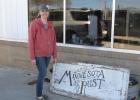 Andrea Stordahl, owner of Minnesota Rust, outside of her new retail store located in the former Country Store building in McIntosh.