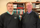 Nathan Preuss (left) will be taking over for Lloyd Godtland (after his retirement) at Gully Tri Coop Association.