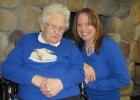  Pearl Watne is shown with Cindy Ross at the Clearbrook Good Samaritan Society.
