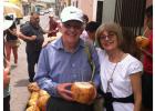 Gary and Natalie Boorman enjoying some fresh coconut milk.