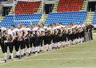 The Bears in line for the National anthem before the big game at the Fargodome. They met the Stephen-Argyle Storm on Thursday, November 3 ending the season with a loss 41-22. 