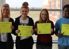 November High School Students of the Month. Pictured left to right: Brynn Hetland, Bailey Haugan, Abigail Johnson, Obadiah Hammer