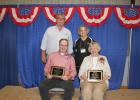 Clearwater County 2017 Outstanding Senior Citizens Jim Chesley and Beatrice Ricke with their awards at the fair. Standing are Al Paulson, Clearwater County Fair Board and Karen Lenius Director with the Mahube Senior Program