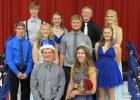 2017 RLCC Homecoming Court: Front: King Matthew Vettleson and Queen Sydney Melby. Middle: Noah Bakken, Hannah Kolstoe, Seth Paradis, and Jayden Fore. Back: Gunner Anderson, Katie Olson, Ethan Vettleson, and Lynsey Thompson.