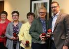 Five teachers from RLCC Elementary are retiring this year: Sue Hagge, Mary Fore, Nancy Bray, Mel Brustad, and Dan Brustad. 