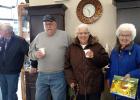 Several people stopped by the Border State Bank in Clearbrook for their Christmas Tea and Grand Opening. From left to right: Jim Shelquist, Dale Halverson, Sybil Bergman and Violet Hagen.