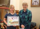 Jacie Bergerson was the Grand Prize winner of the Poppy Poster contest that was held at the Clearbrook-Gonvick school. Faye Bjerke, the president of the Gonvick American Legion Auxiliary which was the sponsor this year of the event is shown with Jacie.