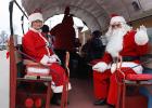 Mrs. Claus  and Santa took a ride around Oklee on the sleigh rides offered in Oklee.