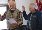 Re-elected Commisioners Chuck Simpson and Ron Weiss take the oath of office at the beginning of the first meeting in 2017 held on January 3rd. 