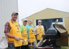 Gonvick Lions Club members who grilled all the sausage for the Breakfast on the Farm that was held at the Les and Sharon Olson farm south of Bagley. Members include Chris Eck, Dick Richards, Corrine Richards and John Hellquist.