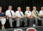 Oklee’s Memorial Day Program was held at RLCC High School. Pictured is Auxiliary member Barb Melby, Legion members John Lessard, Vincent Dessellier, Jan Dulka, Elmer Hanson, and Don Stenberg.