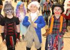 Costume winners at the Lions Halloween party held at the Clear Waters Life Center in age group 7 to 9 were from left to right ,Niah Knutson-Willett, Travis Johnson and Bryar Kroulik.