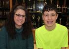 Muffins were served at the Clearbrook-Gonvick School with moms, grandmas and aunts. Shown above are Pam and Ryan Bodensteiner.