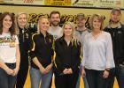 1000 point and 1000 rebound club for the Clearbrook-Gonvick Bears were honored. From left to right: Liz Bodensteiner, Maddie Stenzel, Whitney Rogstad, Sam Lavin, Brook Wraa, Clayton Johnson, Kris Hopperstad and Brennan Bakke. Photos by Kendehl Ballard