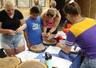 On Saturday one of the Make It and Take Its was string art on a log piece.