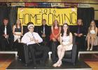 Shown in the back row are Freshmen attendants Levi Nelson and Lindsey Gray, Sophomore attendants Damen Bakke and Adriana Churness, and Junior attendants Ty Nelson and Cami Johnson. In the front row are King Tristan Bakke and Queen Elizabeth Bodensteiner.