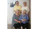 Celebrating her 100th birthday is Rose Odegaard with her family members, Arvin Odegaard and Joann Birkeland and seated Debbie Heitke and Rose Odegaard.