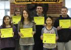 Pictured in the Back:  Jacey Tronnes, Eric Baanrud and Brody Arlaud. Pictured in the Front:  Savanna Rankin, Jeanette Ballard and Sydney Vakoch.
