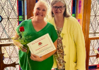 Jill Anderson Tharaldson was honored with the Mary Magdalene Award. She is with Dawn Hanson, Synod Authorized Minister.