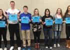 The students selected for the first quarter are:  (L to R) Sydney Tadman, Hunter Chaput, JoJo Parenteau, Rylee Haugen, Aries Qualey, Adreanna LaCoursiere, and Baily Burcham. Congratulations!
