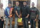 May High School  Students of the Month Pictured left to right: Ella Engen, Alec Halverson, Avery LaVine, Michael Tollefson,  Matheus Zappa Ramos, and Skylar Ballard