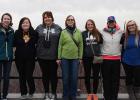 Mont Royal: From the top of Mont Royal overlooking the island city of Montreal. Pictured Left to Right: Shelby Gunderson, Lynsey Morris, Dede Walton, Madame Lynn Vatthauer, ShyAnn Larson, Danielle Eckstein, Hope Cardinal. 