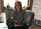 Mrs. Kendall Rankin, 3rd grade teacher, at home in her distance learning classroom. She says, "the commute is shorter, but the days are longer." Mrs. Rankin is working to make the distance learning experience better for her students, but she misses her third graders very much