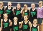 14’s Jo Picture: Paige, Savannah, Haley, Mia, Katelyn and Coach Kelsey Knutson  front row Isabella, Grace, Olivia, Alivia, and Tabitha.
