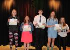 Clearbrook-Gonvick Senior High Winners: (Left to Right) Jennifer Lavin (1st Place), Savanna Rankin (2nd Place), Wyatt Buer (3rd Place), Naomi Shamp & Jenna Smith (People's Choice).