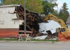 Taking down the Helgaas Store in Winger. The store building was demolished last Monday.