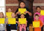 November   Elementary Students of the Month: Pictured in back: Tavia Johnson, Vincent White, Makenna Hartwig, Pictured in Front: Mikaela Weems, Mya Engen, Ja’Nya Hardy-Marin, Wyatt Abel.