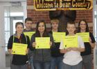 Students of the Month pictured in the Back:  Tyler Weems, Damen Bakke, Rachel Spray. Pictured in the Front:  Morgan Cornell, Jasmin Molden, Wyatt Anderson.