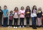 Elementary February Bear Pride Students Pictured Left to Right: Mason Roy, Kayden Dumbkowski, Kinsley Loos, Brittany Thomas, LaShelle Johns, Malea Mathson, Kaleen Ramsrud, Lydia Bakken, Parr Gustafson. Not Pictured: Aryelle Auginash.
