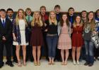 GG Charger Senior Athletes, L-R: Jeremy Wiskow, Robert Brummit, Ashley Moe, Cameron Naeseth, Ashlyn Henrickson, Hogan Lundeen, Brooke Anderson, Dylan Walker, Hannah Dietsch, Tyler Stinar, Alison Satre, Jesse Wiseth, Kristin Farris and Michael Jelen. 