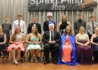 Royalty included, L-R: Tatum Carrlson and Allie Osse (7th grade), Cooper Walton and Riley Saurdiff (9th grade), Eli Sundberg and Hailey Knutson (10th grade), King Lucian Tinnes and Queen Sarah Suchoski (12th grade, front row), last year’s King Peyton Verbout and Queen Abby Kiesow (12th grade, back row), Hudson McMillin and Bailey Watne (11th grade), Anthony Englund and Chloe Osse (8th grade).