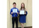Jeremy Wiskow and Kristin Farris, Goodridge High School ‘Triple A’ award winners, at the banquet in Mahnomen last week.